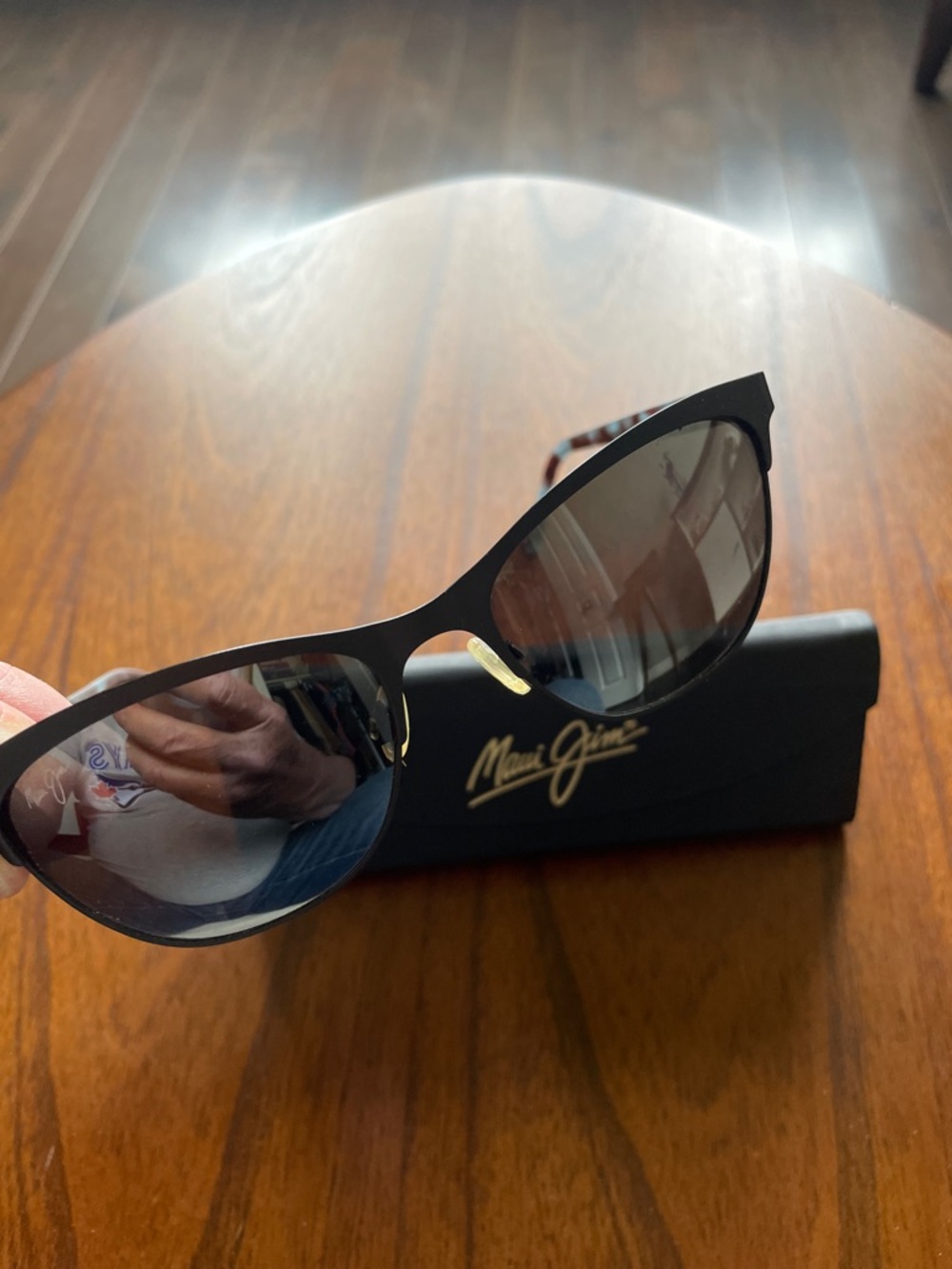 Maui Jim Black Cat-Eye Sunglasses with Tortoiseshell Temples